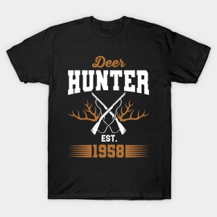 Gifts for 63 Year Old Deer Hunter 1958 Hunting 63th Birthday Gift Ideas T-Shirt
